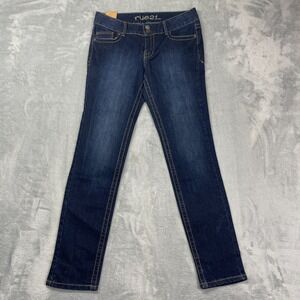 NWT rue21 Jeans Womens 5/6 (31x30) Blue Denim Double Stitch Mid Rise Skinny Leg